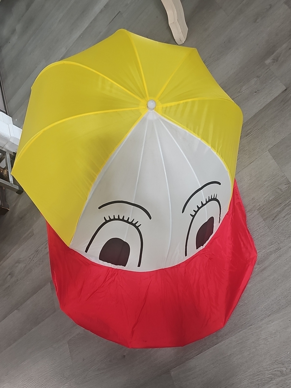 Colorful Cartoon Face Umbrella - Yellow, White & Red